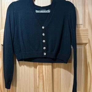 Wild Fable Black Button-Up Cardigan